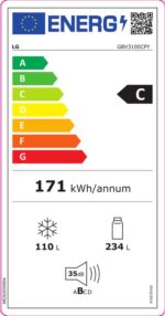 LG combi koelkast GBV3100CPY.APYQEUR koel-vriescombinatie Vrijstaand 344 l Zilver - Image 6