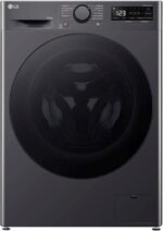 LG Was-droogercombinatie V5WD95SLIMB, SLIM  9-5 kg, Class A and E, 60 x 53.5 x 85 cm, Wi-Fi, AI Direct Drive, Deep Cleaning with Steam, TurboWash 360, Allergy Care, Tempered Glass Exterior Door, Dark Stone