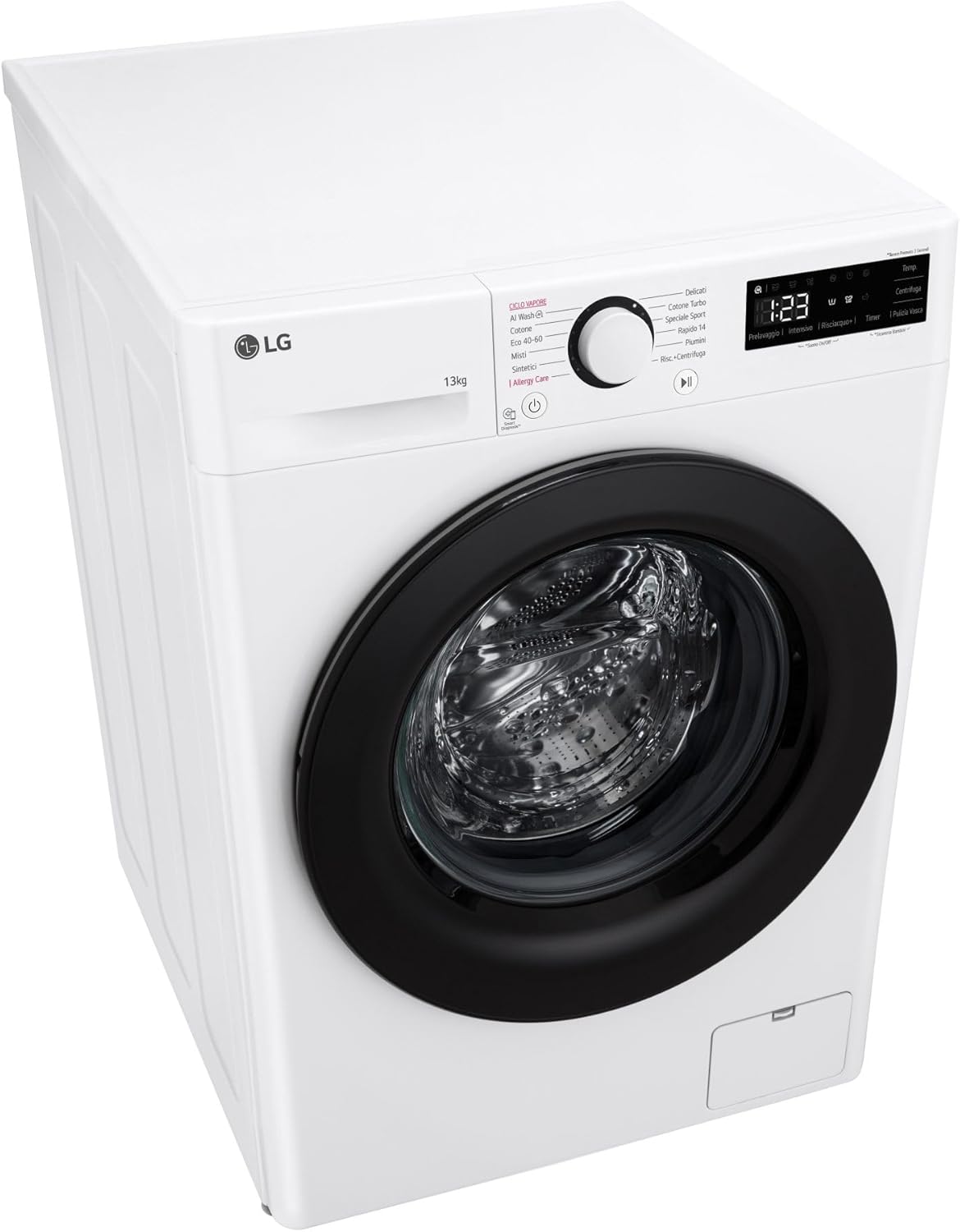 617Aojm7AiL._AC_SL1500_ LG AI DD F4R3013NSWB washing machine class A -10%, front loading series R3, washing machine 13 kg, 1400 revolutions, AIWash, steam cleaning, direct drive motor, smart diagnosis, freestanding, white - Image 1