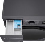 LG Was-droogercombinatie V5WD95SLIMB, SLIM  9-5 kg, Class A and E, 60 x 53.5 x 85 cm, Wi-Fi, AI Direct Drive, Deep Cleaning with Steam, TurboWash 360, Allergy Care, Tempered Glass Exterior Door, Dark Stone - Image 5