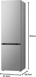 LG GBV3200DPY Combination Fridge Total No Frost, Class D, 387L, Flat Doors, Door & Linear Cooling, Fresh Converter, Smart Inverter, Smart Diagnosis, Wine Rack, Prime Silver - Image 3