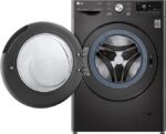 LG Wasmachine 8KG F4WV708P2BA, Class A, Front Loader, WiFi, AI Direct Drive, Deep Cleaning with Steam, TurboWash 360°, TRIPLE A, Tempered Glass Exterior Door, 60 x 62 x 85 cm, Metallic Black Steel [Energy Class A] - Image 3
