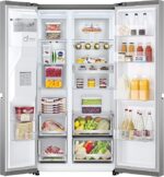 LG Amerikaanse koelkast Electronics GSLV90PZAD Side-by-Side Refrigerator, Ice Crushed Ice and Water Dispenser, Capacity 635 Litres, Platinum Silver, Silver - Image 6